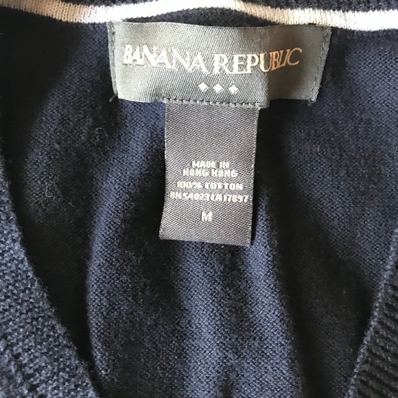 Banana Republic Factory Navy Vest 100% Cotton - Picture 3 of 3